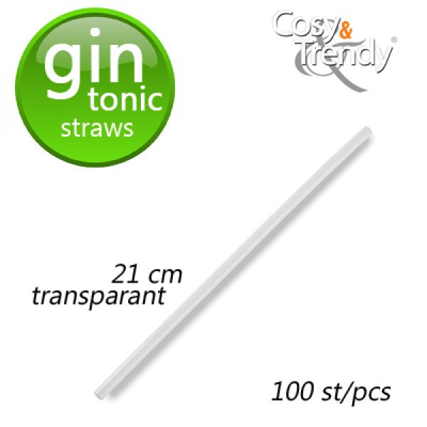 GIN TONIC STRAWS - stevige transparante rietjes 21 cm