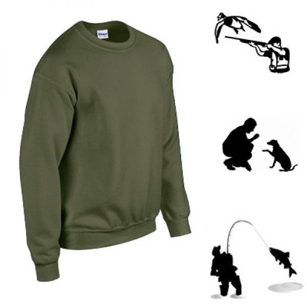 Gildan army green outdoor sweater