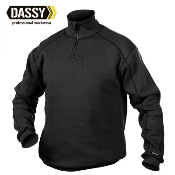 Dassy - Zwarte werksweater Felix uit 80% katoen, 20% polyester