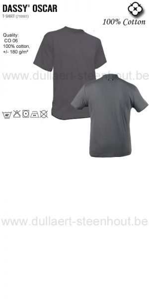 Dassy - 100% katoenen grijze t-shirt Oscar / professionele kwaliteit