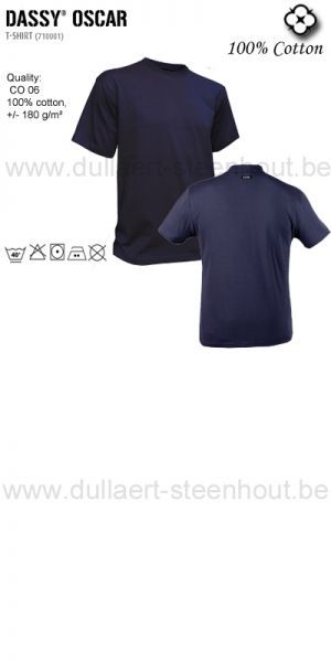 Dassy - 100% katoenen marineblauwe t-shirt Oscar / professionele kwaliteit