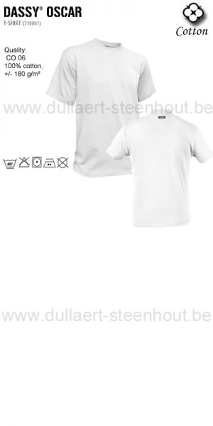 Dassy - 100% katoenen witte t-shirt Oscar / professionele kwaliteit