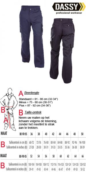 Dassy - MIAMI  marine blauwe werkbroek met kniezakken