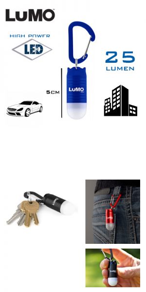 LUMO - Super compacte aluminium LED sleutelhanger - blue