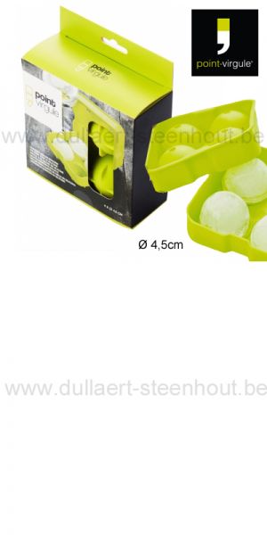 Point virgule - Silicone ice ball maker voor 4 ijsballen van Ø 4,5 cm / silicone vorm