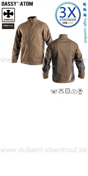 DASSY® Atom (300403) Tweekleurige werkvest / werkjas - bruin/grijs