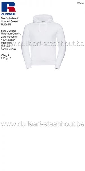 Russell - Witte werksweater met kap / werktui met kap / Hooded Sweatshirt  R-265M-0