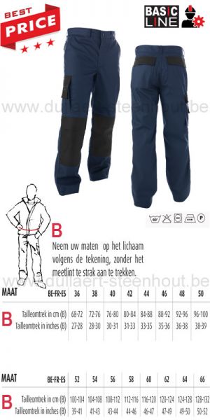 Basic Line - Devon marineblauw/zwart werkbroek met kniezakken
