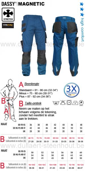 DASSY® Magnetic (200908)  Tweekleurige werkbroek met kniezakken - blauw / grijs