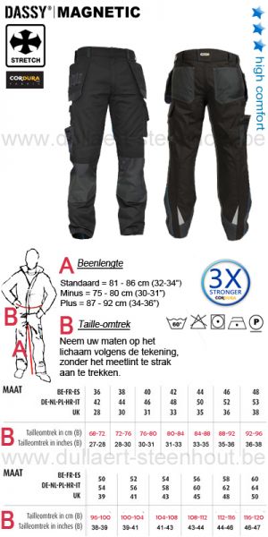DASSY® Magnetic (200908)  Tweekleurige werkbroek met kniezakken - zwart / grijs