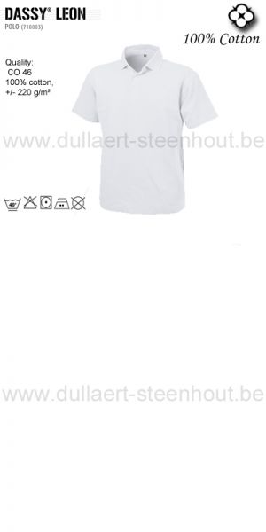 DASSY® Leon (710003) Polo-shirt 100% katoen / wit