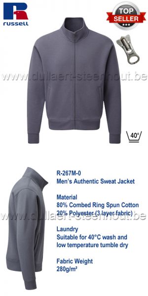 Russell - Authentic Sweat Jacket 267M - Convoy grey