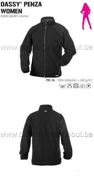 DASSY® Penza Women (300294) Fleecevest / fleece jas zwart