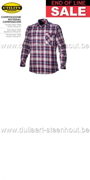 Diadora - Shirt check Flanellen werkhemd - Blue corsair / Star white/ Red