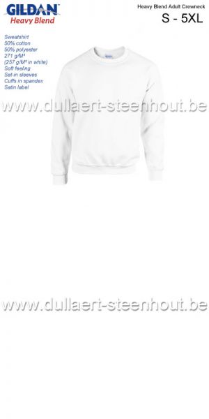 Gildan - Heavy Blend Adult Crewneck sweatshirt / werksweater / wit