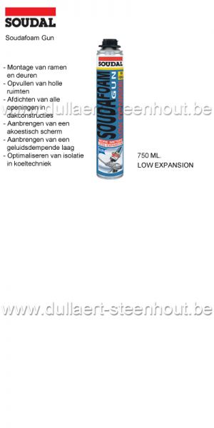 SOUDAL - Soudafoam GUNFOAM LOW EXPANSION 750 ml. - 106132