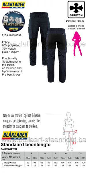 Blaklader - Comfortabele stretch werkbroek voor vrouwen 715918458699 / dark navy