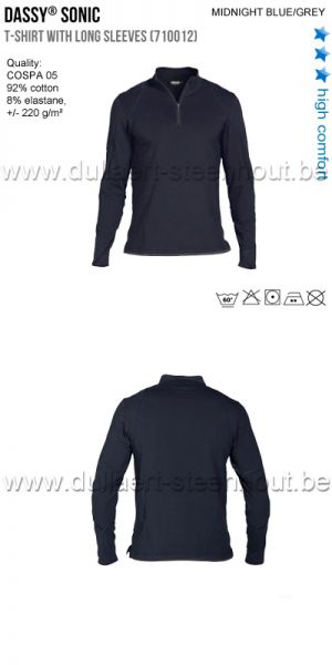 DASSY® Sonic (710012) T-shirt met lange mouwen / nachtblauw-grijs