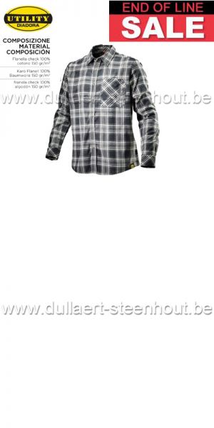 Diadora - Shirt check Flanellen werkhemd - Black