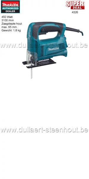 Dullaert-Steenhout Ninove | Makita Decoupeerzaagmachine 4326 / 450W