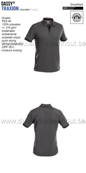 DASSY® Traxion (710026) Polo shirt - grijs/zwart