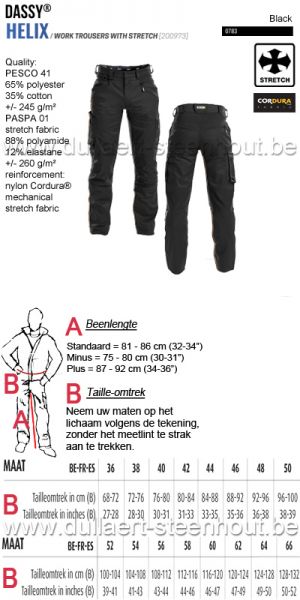 DASSY® Helix (200973) Werkbroek met stretch - zwart