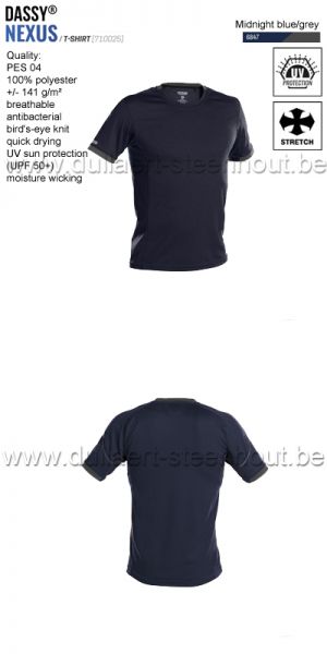 DASSY® Nexus (710025) T-shirt - nachtblauw/grijs