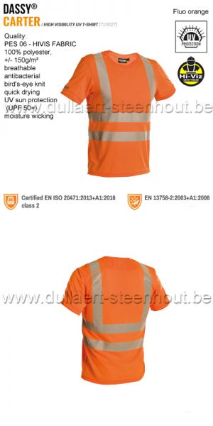 DASSY® Carter (710027) Hoge zichtbaarheids-UV-T-shirt - fluo oranje