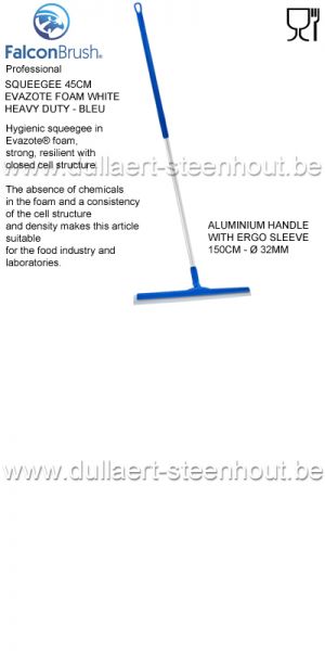 FalconBrush - Sterke professionele vloerwisser 45 cm met aluminium steel 150 cm