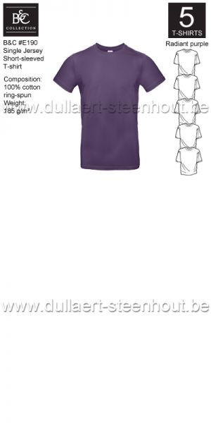 B&C - E190 T-shirt Single Jersey - radiant purple - 5 STUKS PROMOTIE
