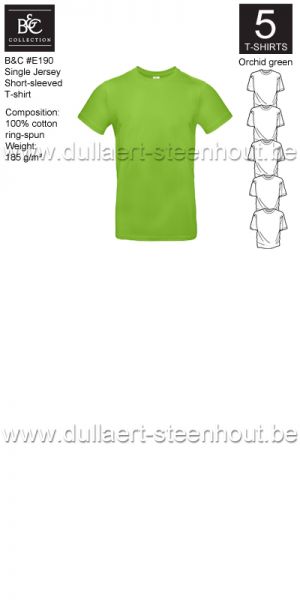 B&C - E190 T-shirt Single Jersey - orchid green- 5 STUKS PROMOTIE