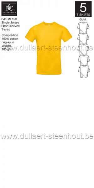 B&C - E190 T-shirt Single Jersey - gold - 5 STUKS PROMOTIE