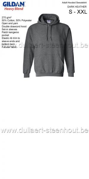 Gildan - Werksweater met kap 18500 Heavy blend - dark heather 