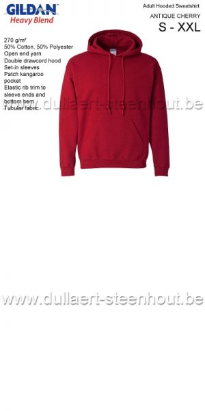 Gildan - Werksweater met kap 18500 Heavy blend - antique cherry red