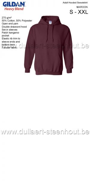 Gildan - Werksweater met kap 18500 Heavy blend - maroon