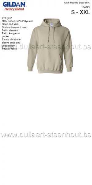 Gildan - Werksweater met kap 18500 Heavy blend - sand