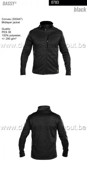 DASSY® Convex (300447) Midlayer jacket - kleurcode zwart