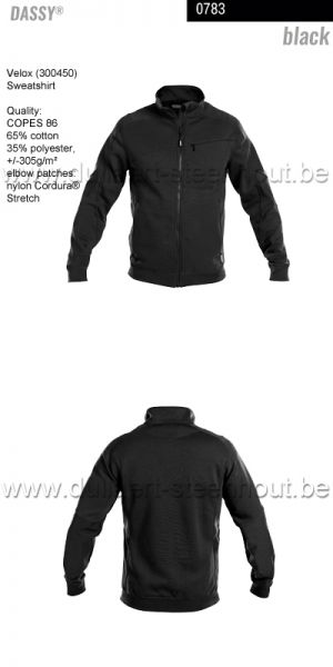 DASSY® Velox (300450) Sweater - kleurcode zwart