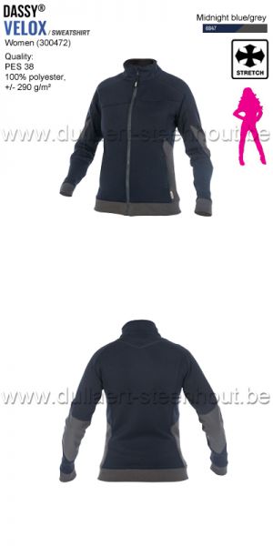 DASSY® - Velox Women (300472) Sweater voor dames - nachtblauw/antraciet grijs