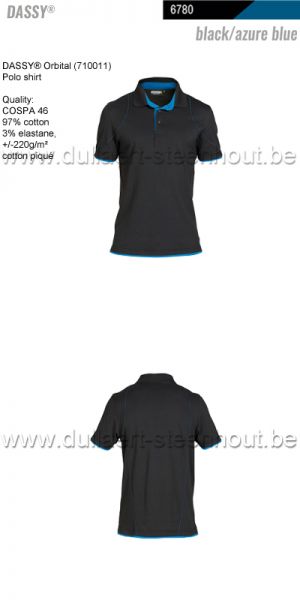 DASSY® Sonic (710012) T-shirt met lange mouwen - kleurcode zwart/azuurblauw