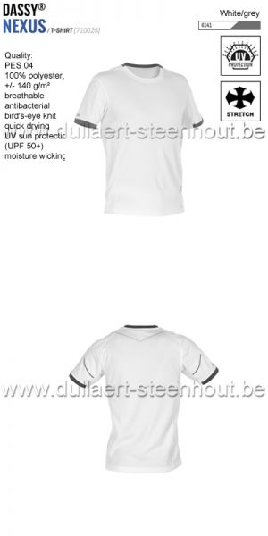 DASSY® Nexus (710025) Mannen t-shirt - wit/grijs