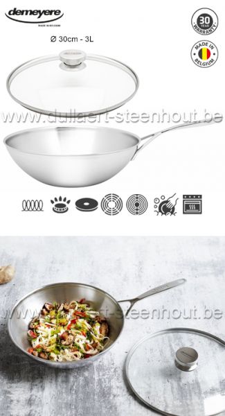 Demeyere Intense wok 30cm - 3L + gratis deksel