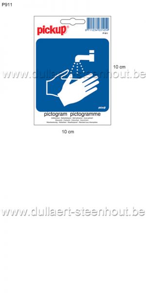 Pickup - Pictogram sticker HANDEN WASSEN VERPLICHT 10x10cm - P911