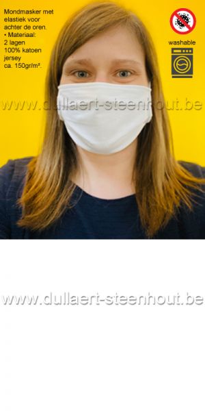 COVID-19 Protection - 2-laags textiel mondmasker uit 100% katoen jersey 