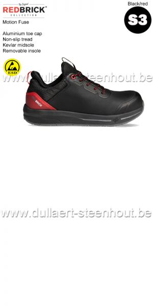 Redbrick Motion - Fuse S3 werkschoenen / veiligheidsschoenen - zwart/rood