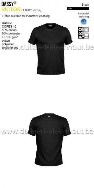 DASSY® Victor (710038) T-shirt geschikt voor industrieel wassen - Zwart