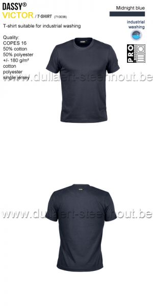 DASSY® Victor (710038) T-shirt geschikt voor industrieel wassen - Nachtblauw