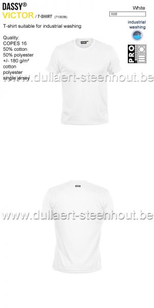 DASSY® Victor (710038) T-shirt geschikt voor industrieel wassen - Wit