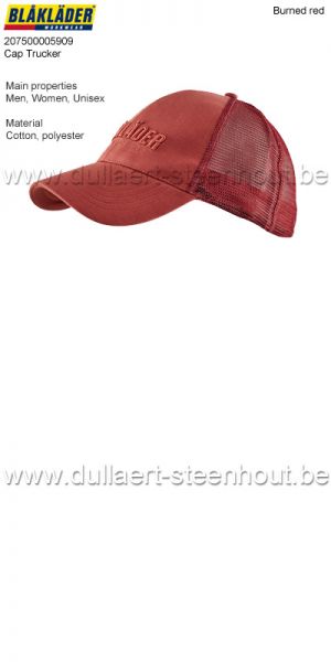 Blaklader 207500005909 Trucker cap 3D - Burned red