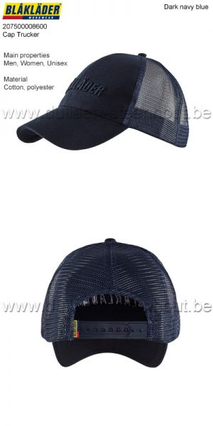 Blaklader 207500008600 Trucker cap 3D - Dark navy blue